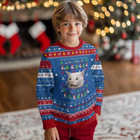 Woman Yelling At A Cat Ugly Christmas Hanukkah Ugly Sweater Funny Cat Meme Matching Couple Christmas Pajama - Wonder Print Shop
