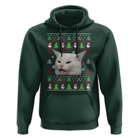 Woman Yelling At A Cat Ugly Christmas Hoodie Funny Cat Meme Matching Couple Christmas Pajama - Wonder Print Shop