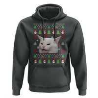 Woman Yelling At A Cat Ugly Christmas Hoodie Funny Cat Meme Matching Couple Christmas Pajama - Wonder Print Shop