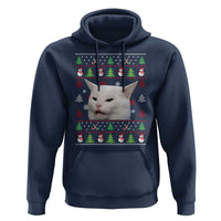 Woman Yelling At A Cat Ugly Christmas Hoodie Funny Cat Meme Matching Couple Christmas Pajama - Wonder Print Shop
