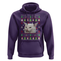 Woman Yelling At A Cat Ugly Christmas Hoodie Funny Cat Meme Matching Couple Christmas Pajama - Wonder Print Shop