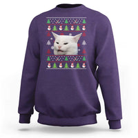 Woman Yelling At A Cat Ugly Christmas Sweatshirt Funny Cat Meme Matching Couple Christmas Pajama - Wonder Print Shop