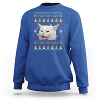 Woman Yelling At A Cat Ugly Christmas Sweatshirt Funny Cat Meme Matching Couple Christmas Pajama - Wonder Print Shop