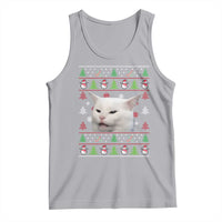 Woman Yelling At A Cat Ugly Christmas Tank Top Funny Cat Meme Matching Couple Christmas Pajama - Wonder Print Shop