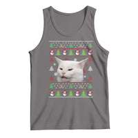 Woman Yelling At A Cat Ugly Christmas Tank Top Funny Cat Meme Matching Couple Christmas Pajama - Wonder Print Shop