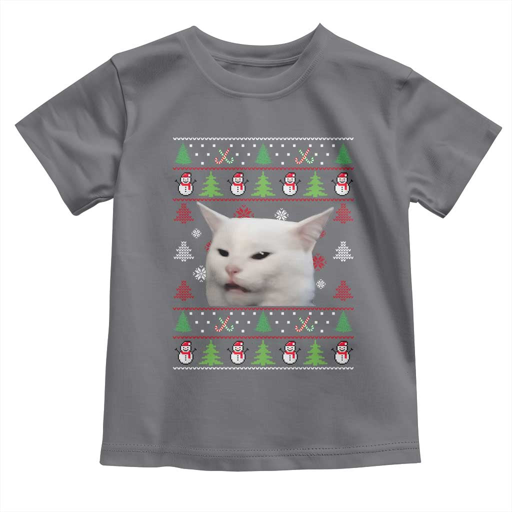 Woman Yelling At A Cat Ugly Christmas Toddler T Shirt Funny Cat Meme Matching Couple Christmas Pajama - Wonder Print Shop