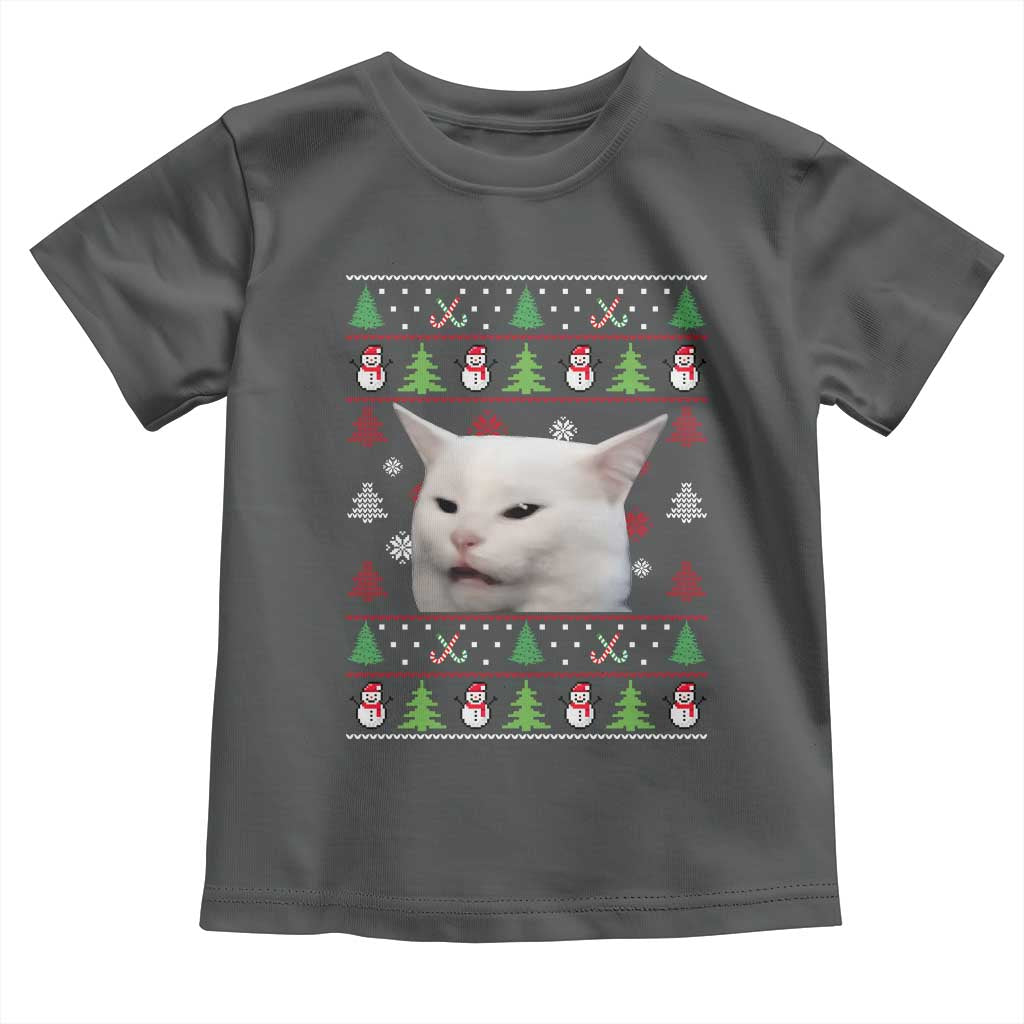Woman Yelling At A Cat Ugly Christmas Toddler T Shirt Funny Cat Meme Matching Couple Christmas Pajama - Wonder Print Shop