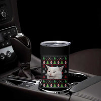 Woman Yelling At A Cat Ugly Christmas Tumbler Cup Funny Cat Meme Matching Couple Christmas Pajama - Wonder Print Shop