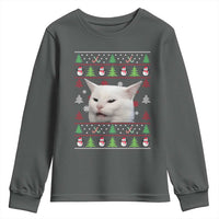Woman Yelling At A Cat Ugly Christmas Youth Sweatshirt Funny Cat Meme Matching Couple Christmas Pajama - Wonder Print Shop