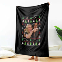 Woman Yelling At A Cat Ugly Christmas Throw Blanket Funny Meme Matching Couple Christmas Pajama - Wonder Print Shop