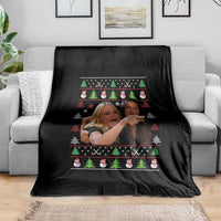 Woman Yelling At A Cat Ugly Christmas Throw Blanket Funny Meme Matching Couple Christmas Pajama - Wonder Print Shop