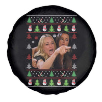 Woman Yelling At A Cat Ugly Christmas Spare Tire Cover Funny Meme Matching Couple Christmas Pajama - Wonder Print Shop