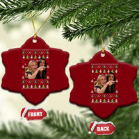 Woman Yelling At A Cat Ugly Christmas Ceramic Ornament Funny Meme Matching Couple Christmas Pajama - Wonder Print Shop