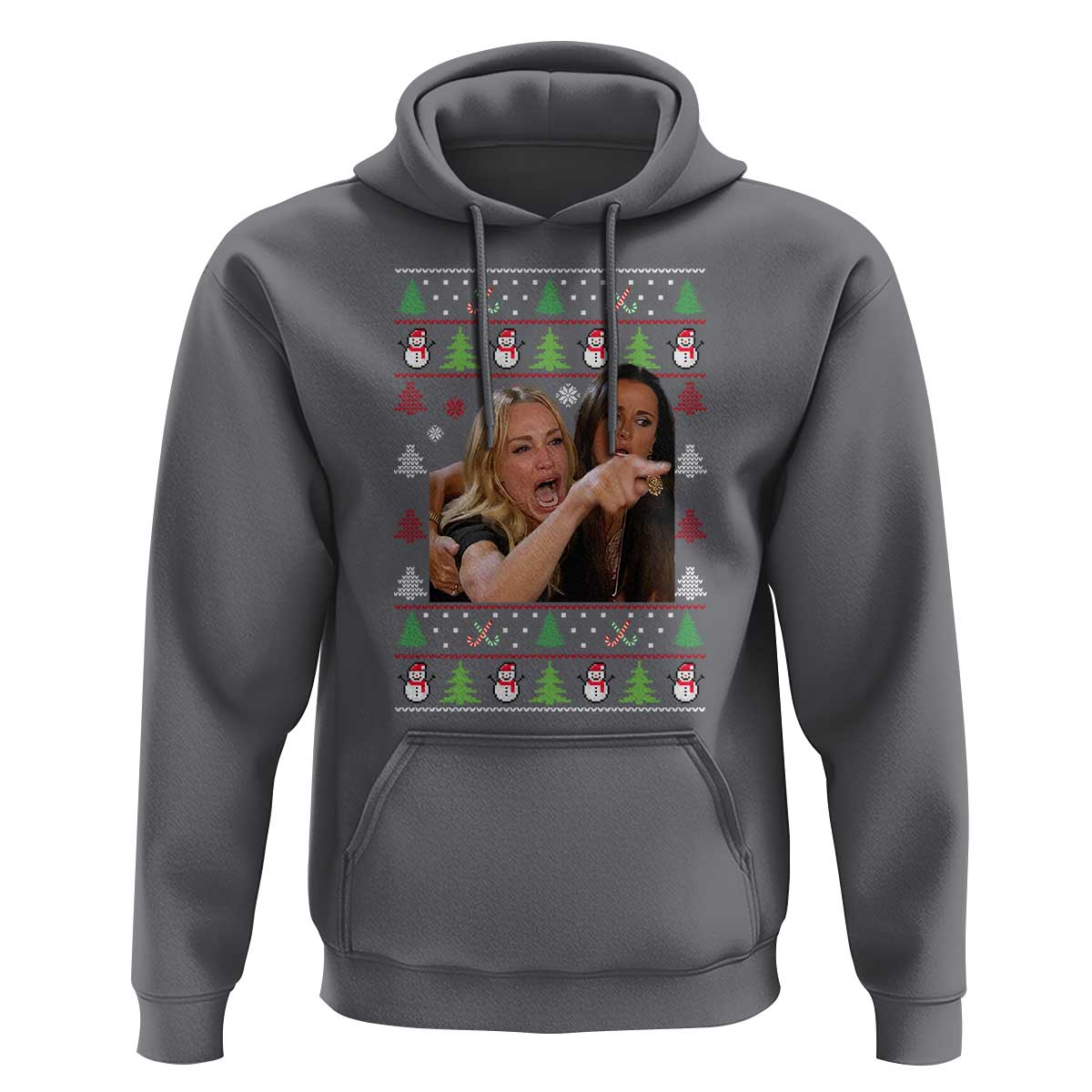 Woman Yelling At A Cat Ugly Christmas Hoodie Funny Meme Matching Couple Christmas Pajama - Wonder Print Shop