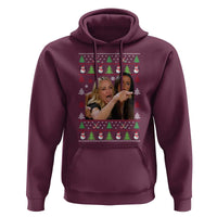 Woman Yelling At A Cat Ugly Christmas Hoodie Funny Meme Matching Couple Christmas Pajama - Wonder Print Shop
