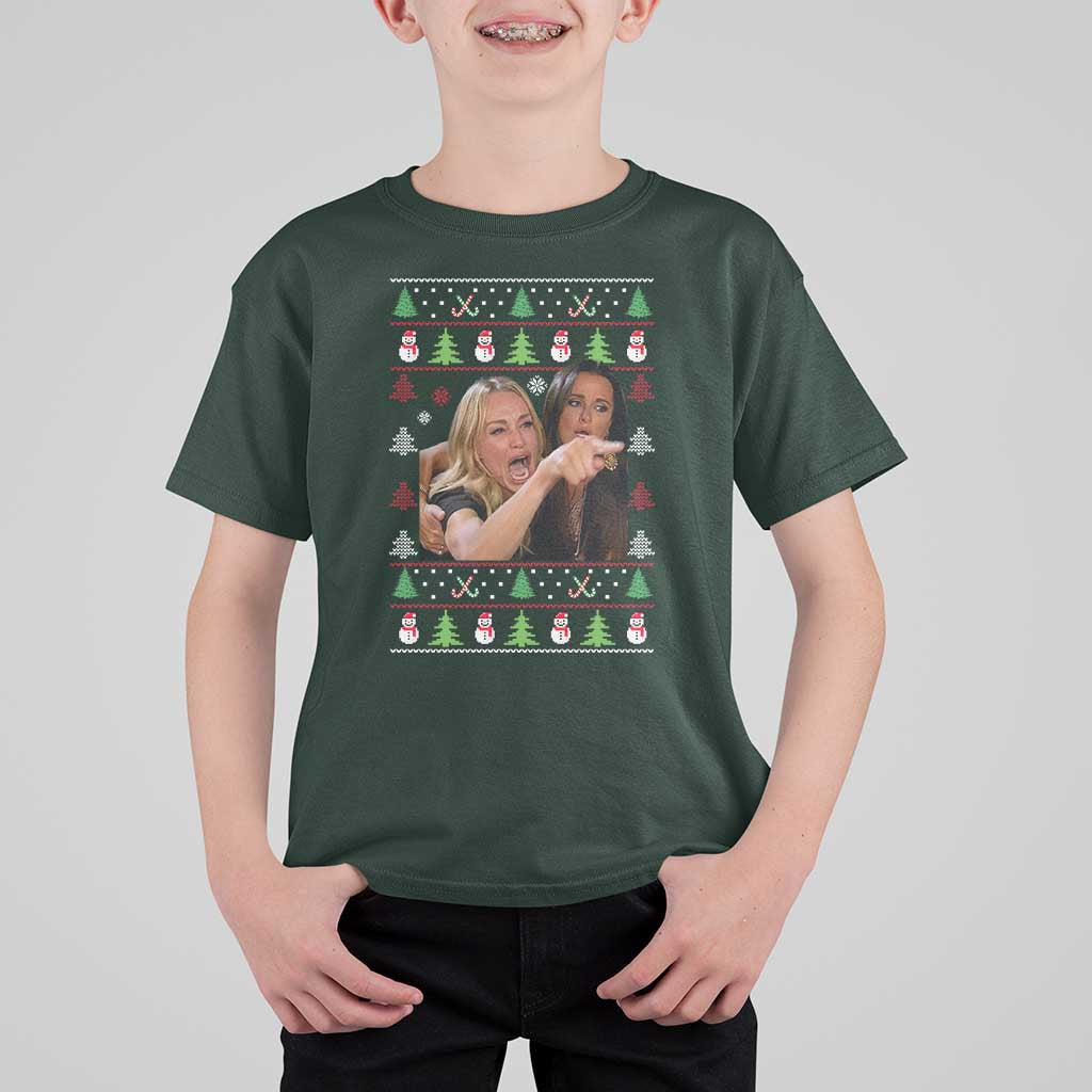 Woman Yelling At A Cat Ugly Christmas T Shirt For Kid Funny Meme Matching Couple Christmas Pajama - Wonder Print Shop