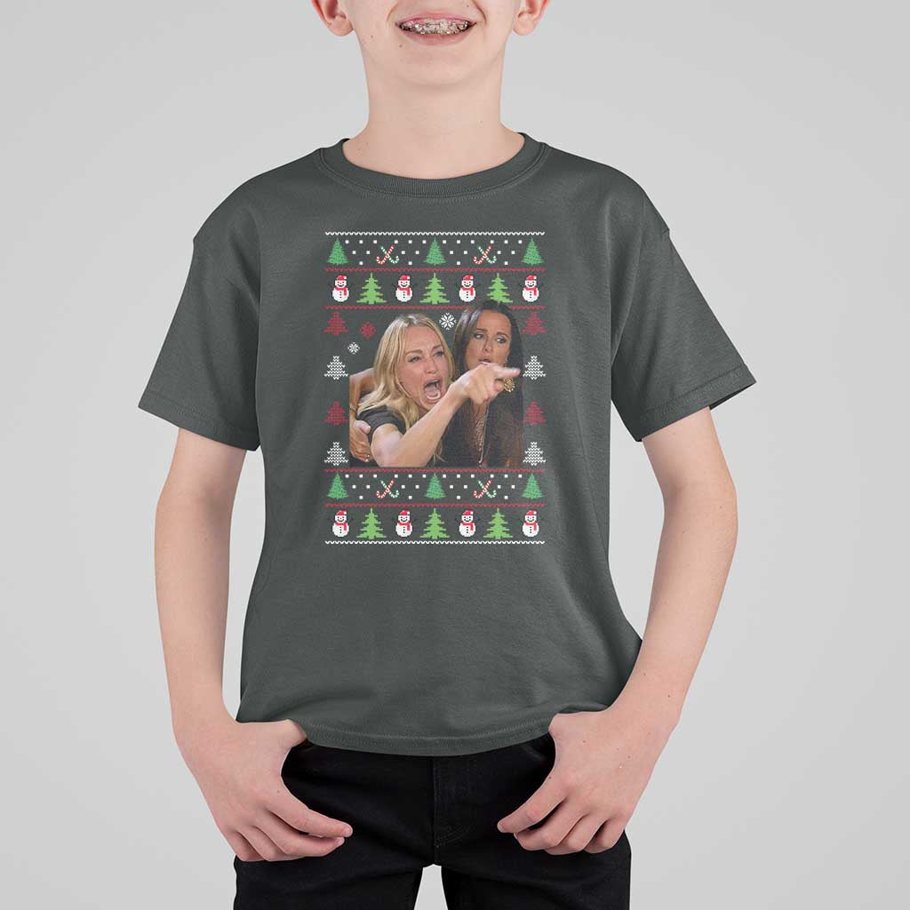 Woman Yelling At A Cat Ugly Christmas T Shirt For Kid Funny Meme Matching Couple Christmas Pajama - Wonder Print Shop