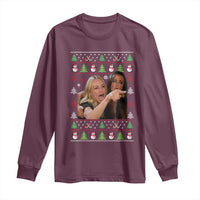 Woman Yelling At A Cat Ugly Christmas Long Sleeve Shirt Funny Meme Matching Couple Christmas Pajama - Wonder Print Shop