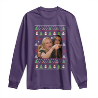 Woman Yelling At A Cat Ugly Christmas Long Sleeve Shirt Funny Meme Matching Couple Christmas Pajama - Wonder Print Shop