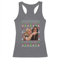Woman Yelling At A Cat Ugly Christmas Racerback Tank Top Funny Meme Matching Couple Christmas Pajama - Wonder Print Shop
