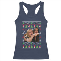 Woman Yelling At A Cat Ugly Christmas Racerback Tank Top Funny Meme Matching Couple Christmas Pajama - Wonder Print Shop