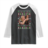 Woman Yelling At A Cat Ugly Christmas Raglan Shirt Funny Meme Matching Couple Christmas Pajama - Wonder Print Shop