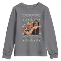 Woman Yelling At A Cat Ugly Christmas Youth Sweatshirt Funny Meme Matching Couple Christmas Pajama - Wonder Print Shop