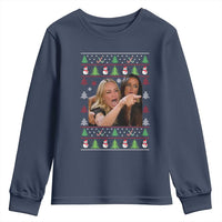 Woman Yelling At A Cat Ugly Christmas Youth Sweatshirt Funny Meme Matching Couple Christmas Pajama - Wonder Print Shop