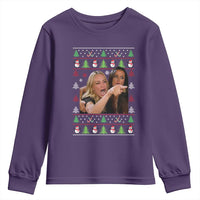 Woman Yelling At A Cat Ugly Christmas Youth Sweatshirt Funny Meme Matching Couple Christmas Pajama - Wonder Print Shop