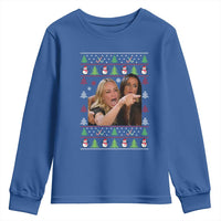 Woman Yelling At A Cat Ugly Christmas Youth Sweatshirt Funny Meme Matching Couple Christmas Pajama - Wonder Print Shop