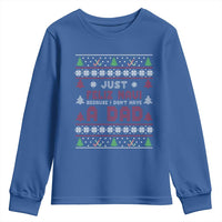 Just Feliz Navi Because I Dont Have A Dad Ugly Christmas Youth Sweatshirt - Wonder Print Shop