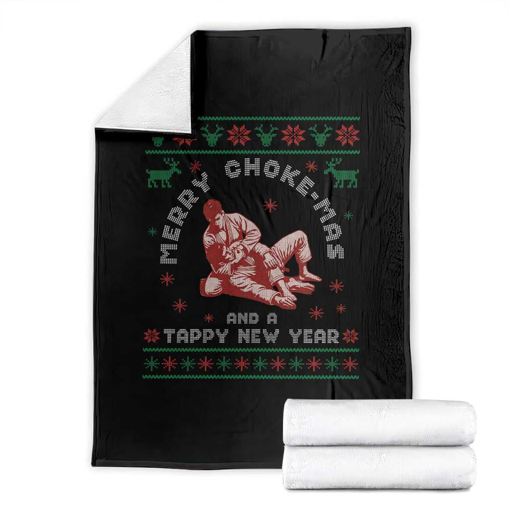 Funny Jiu Jitsu Christmas Throw Blanket Holiday Martial Arts BJJ Lover Ugly Xmas - Wonder Print Shop