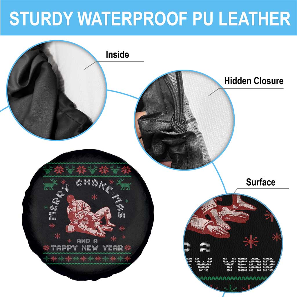 Funny Jiu Jitsu Christmas Spare Tire Cover Holiday Martial Arts BJJ Lover Ugly Xmas - Wonder Print Shop