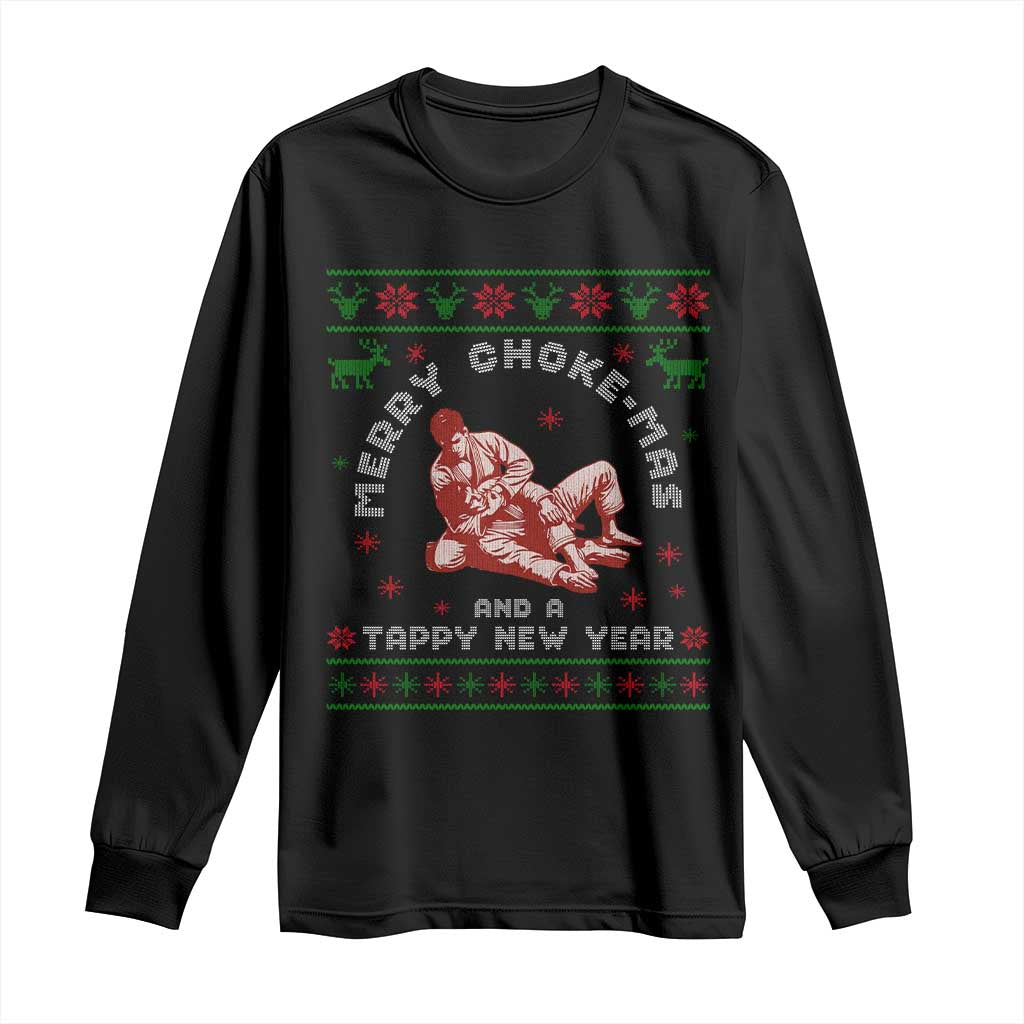 Funny Jiu Jitsu Christmas Long Sleeve Shirt Holiday Martial Arts BJJ Lover Ugly Xmas - Wonder Print Shop