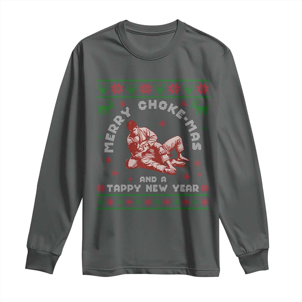 Funny Jiu Jitsu Christmas Long Sleeve Shirt Holiday Martial Arts BJJ Lover Ugly Xmas - Wonder Print Shop