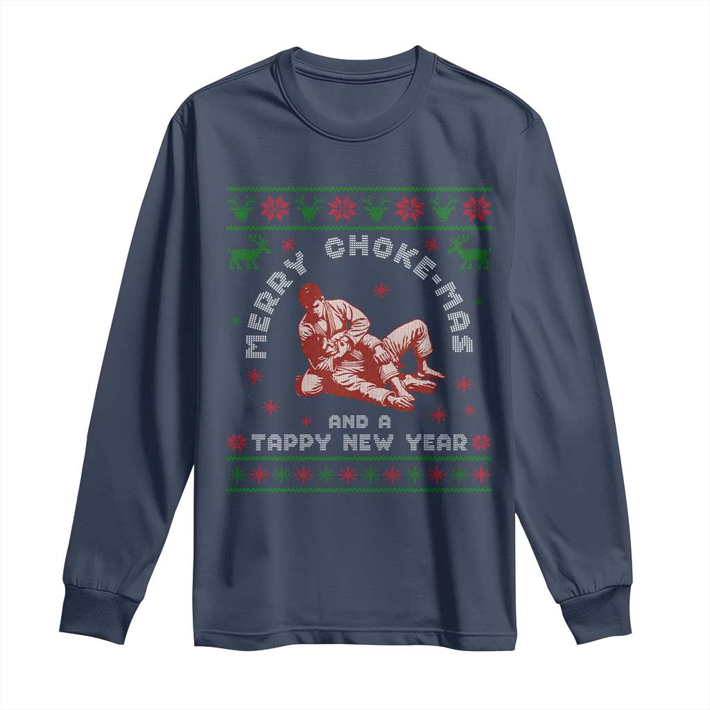 Funny Jiu Jitsu Christmas Long Sleeve Shirt Holiday Martial Arts BJJ Lover Ugly Xmas - Wonder Print Shop