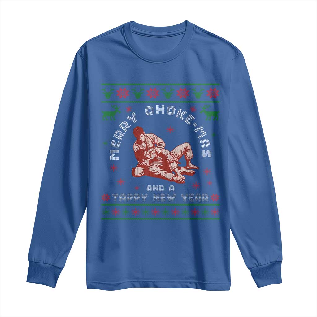 Funny Jiu Jitsu Christmas Long Sleeve Shirt Holiday Martial Arts BJJ Lover Ugly Xmas - Wonder Print Shop