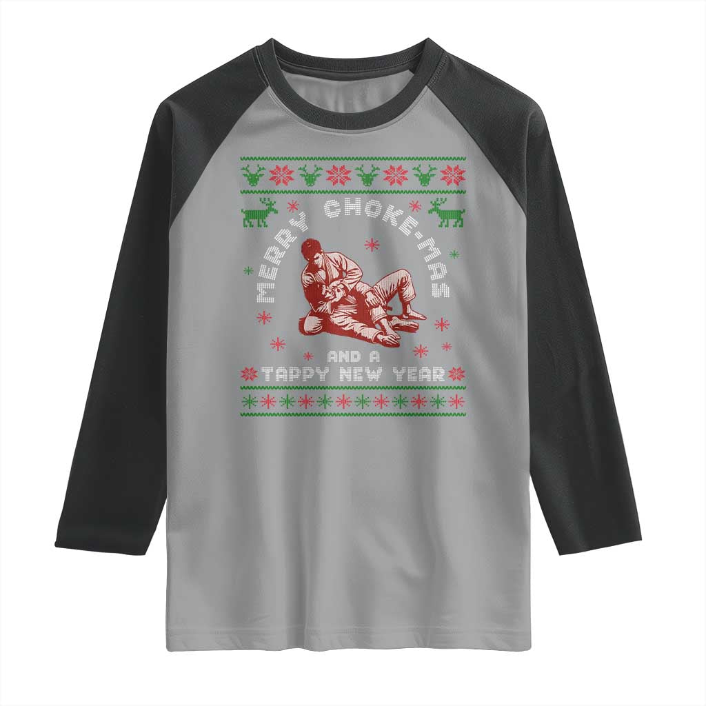 Funny Jiu Jitsu Christmas Raglan Shirt Holiday Martial Arts BJJ Lover Ugly Xmas - Wonder Print Shop