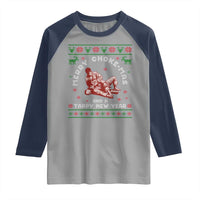 Funny Jiu Jitsu Christmas Raglan Shirt Holiday Martial Arts BJJ Lover Ugly Xmas - Wonder Print Shop