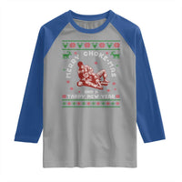 Funny Jiu Jitsu Christmas Raglan Shirt Holiday Martial Arts BJJ Lover Ugly Xmas - Wonder Print Shop