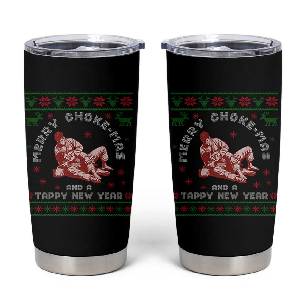 Funny Jiu Jitsu Christmas Tumbler Cup Holiday Martial Arts BJJ Lover Ugly Xmas - Wonder Print Shop