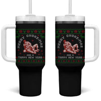 Funny Jiu Jitsu Christmas Tumbler With Handle Holiday Martial Arts BJJ Lover Ugly Xmas - Wonder Print Shop