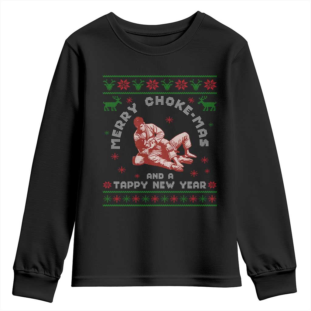 Funny Jiu Jitsu Christmas Youth Sweatshirt Holiday Martial Arts BJJ Lover Ugly Xmas - Wonder Print Shop