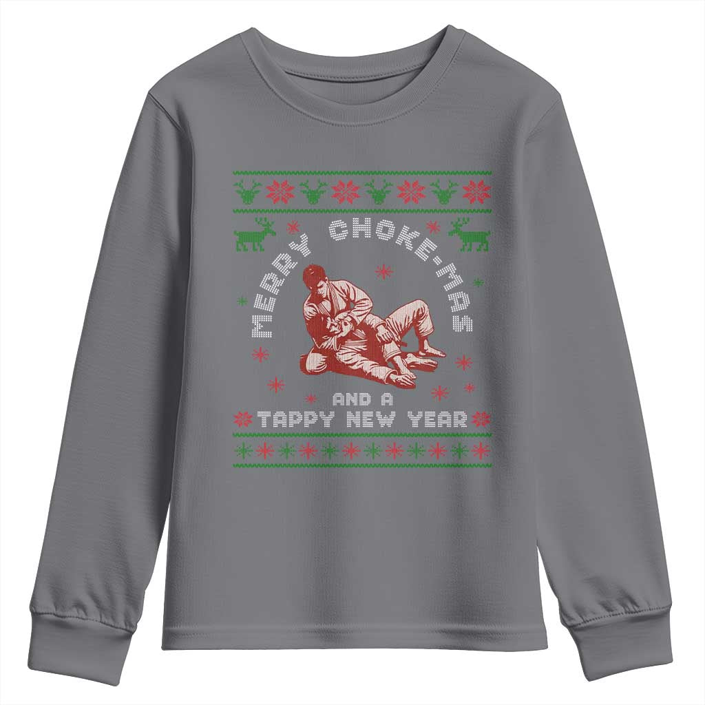 Funny Jiu Jitsu Christmas Youth Sweatshirt Holiday Martial Arts BJJ Lover Ugly Xmas - Wonder Print Shop