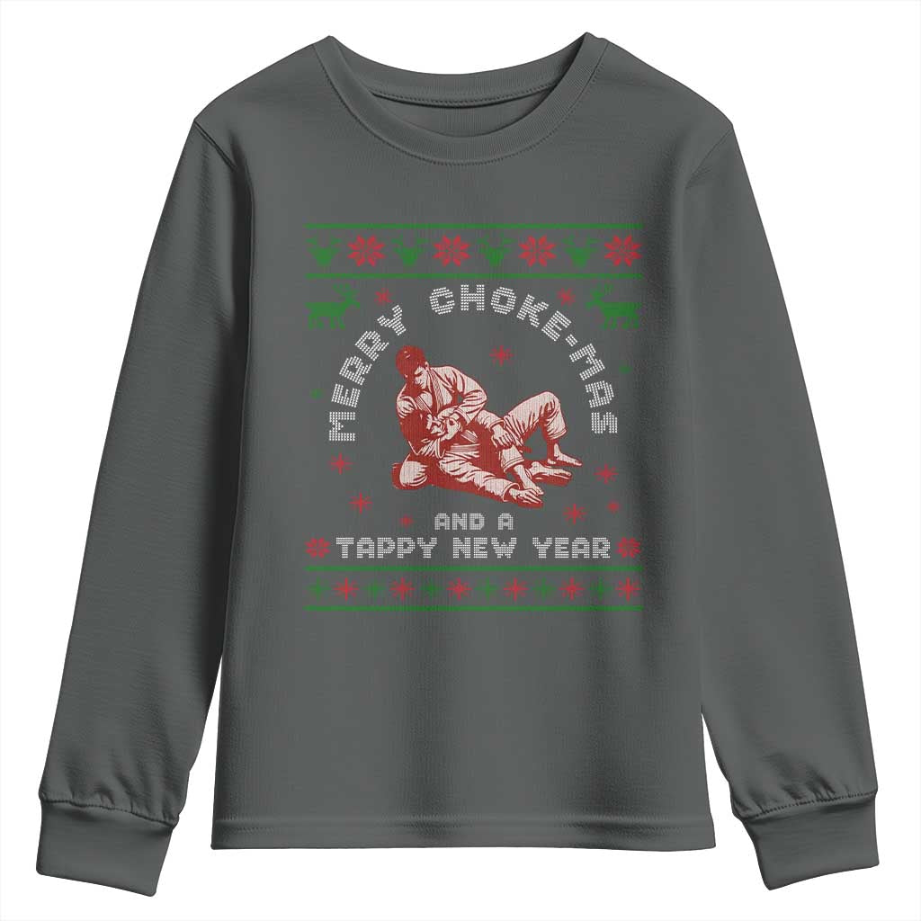 Funny Jiu Jitsu Christmas Youth Sweatshirt Holiday Martial Arts BJJ Lover Ugly Xmas - Wonder Print Shop