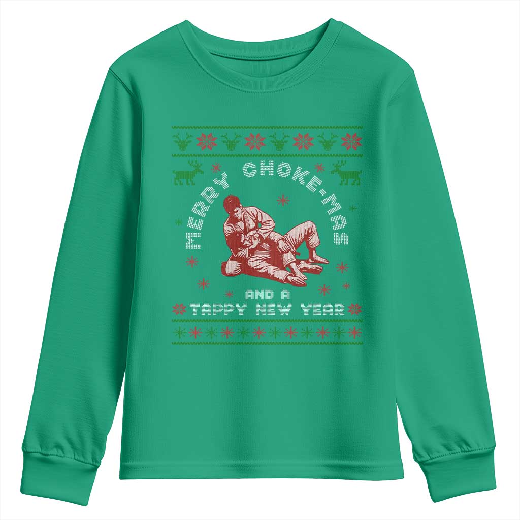 Funny Jiu Jitsu Christmas Youth Sweatshirt Holiday Martial Arts BJJ Lover Ugly Xmas - Wonder Print Shop