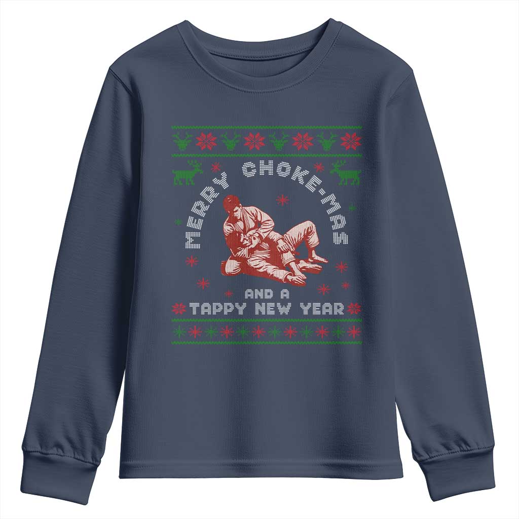 Funny Jiu Jitsu Christmas Youth Sweatshirt Holiday Martial Arts BJJ Lover Ugly Xmas - Wonder Print Shop