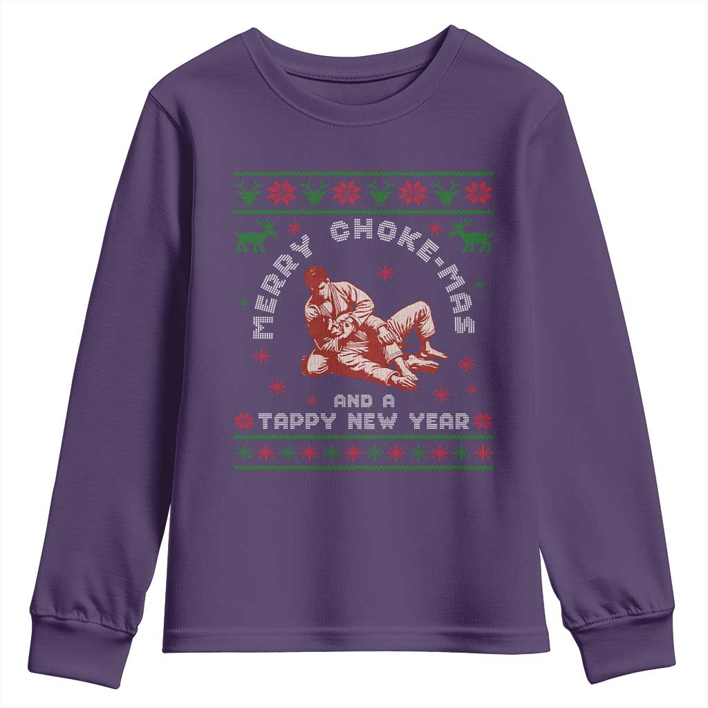 Funny Jiu Jitsu Christmas Youth Sweatshirt Holiday Martial Arts BJJ Lover Ugly Xmas - Wonder Print Shop
