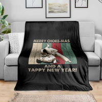 Jiu Jitsu Christmas Throw Blanket Retro Merry Choke Mas Tappy New Year Martial Arts BJJ Lover - Wonder Print Shop
