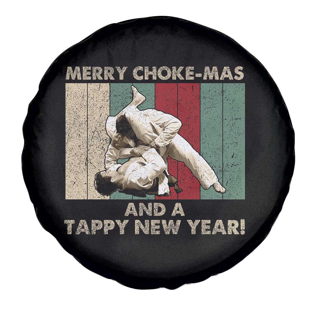 Jiu Jitsu Christmas Spare Tire Cover Retro Merry Choke Mas Tappy New Year Martial Arts BJJ Lover - Wonder Print Shop